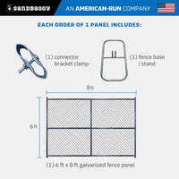 6 ft x 8 ft Temporary Chain Link Fence Panel Kit