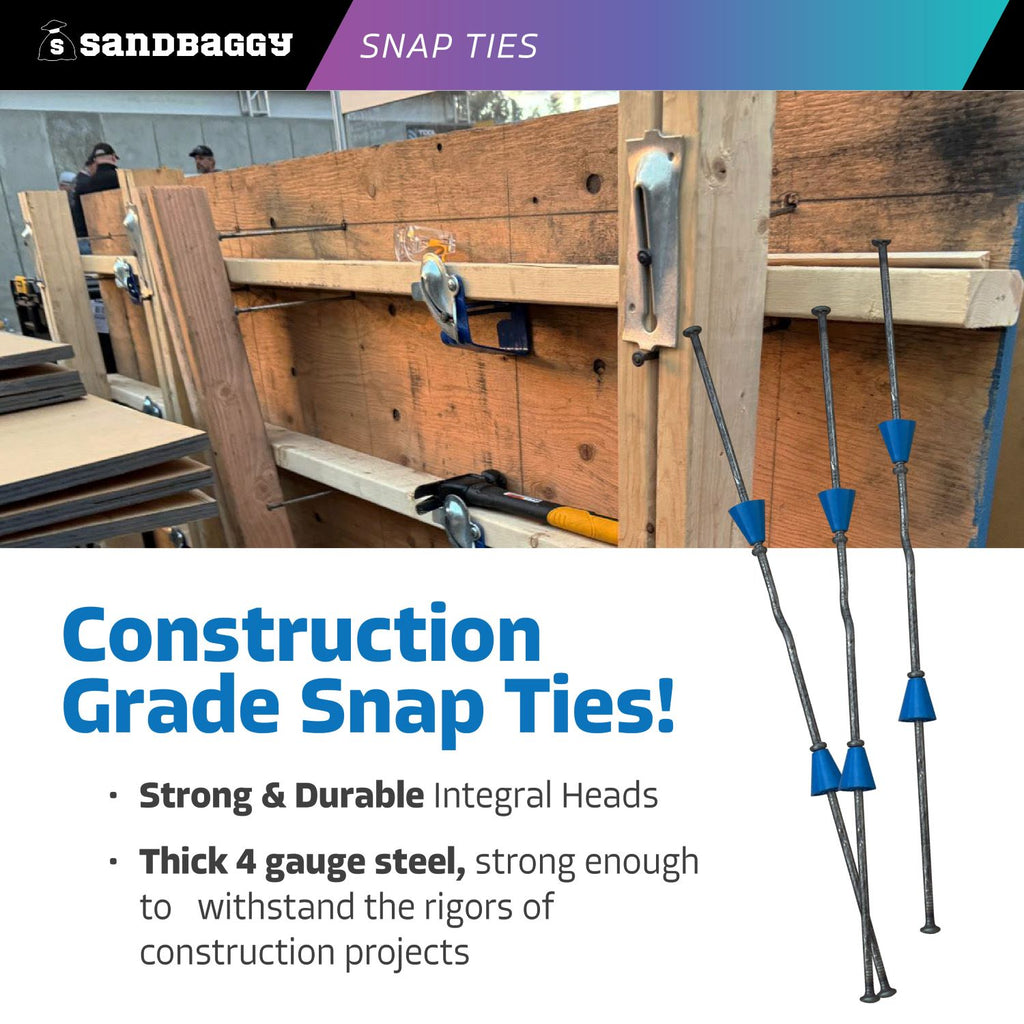 7" short end snap ties for construction