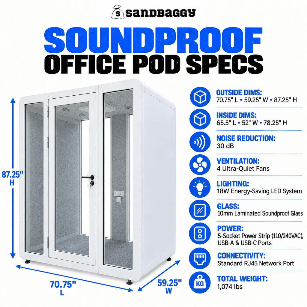 70 x 60 x 90 office phone booth dimensions and interior workspace