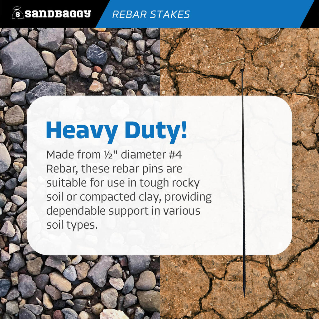 72" rebar stakes with head - heavy duty