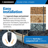 72" round concrete form stakes - heavy duty