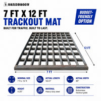 7 ft x 12 ft Bottomless Trackout Control Mat | Construction Entrance Mat