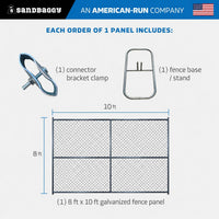 8 ft x 10 ft chain link fence panel kit