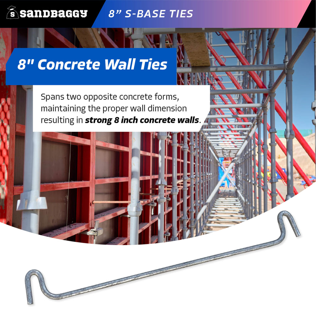 8 inch S-Base Ties for concrete walls