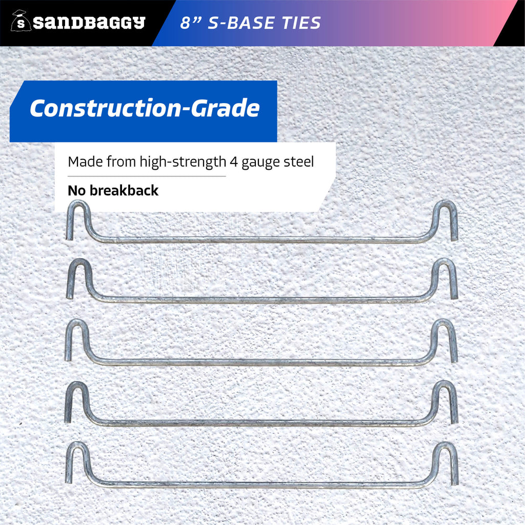 8 inch steel S-Base Ties - No Breakback