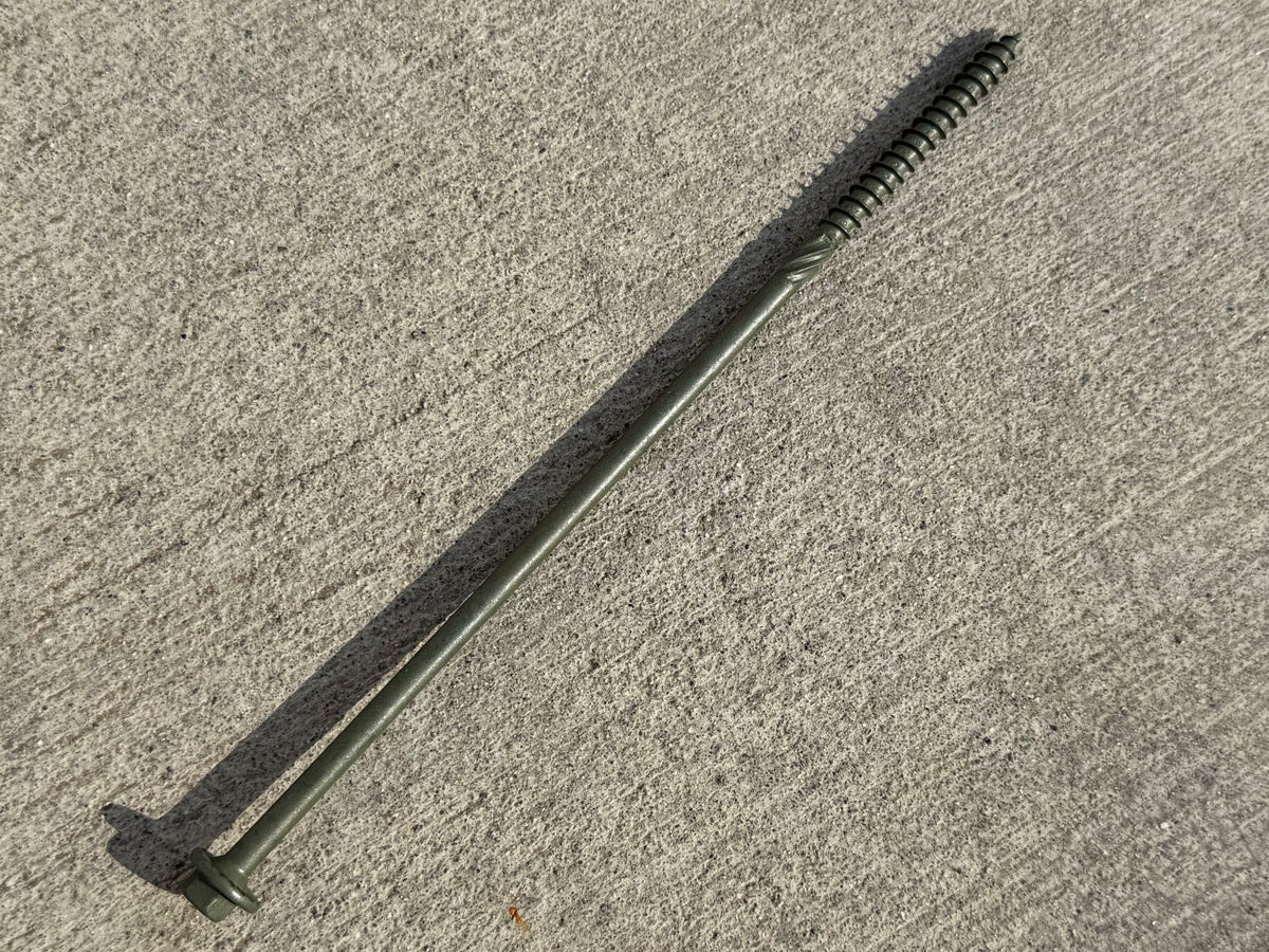 014973456023 Hex Head Timber Screws – 1/4" X 8", 5-Pack, Green Ceramic Coated Steel