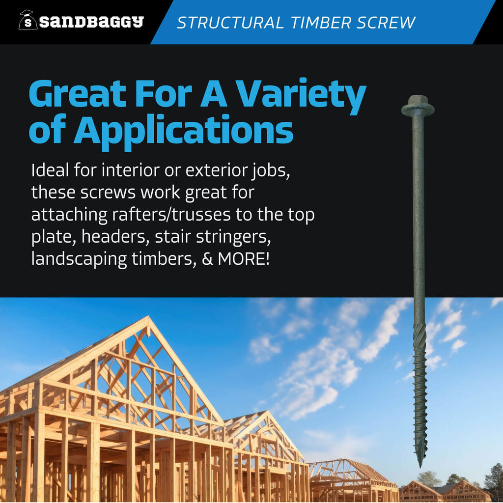 8" timber screws - rafters / trusses
