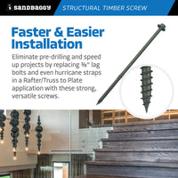 8" timber screws - easy to install