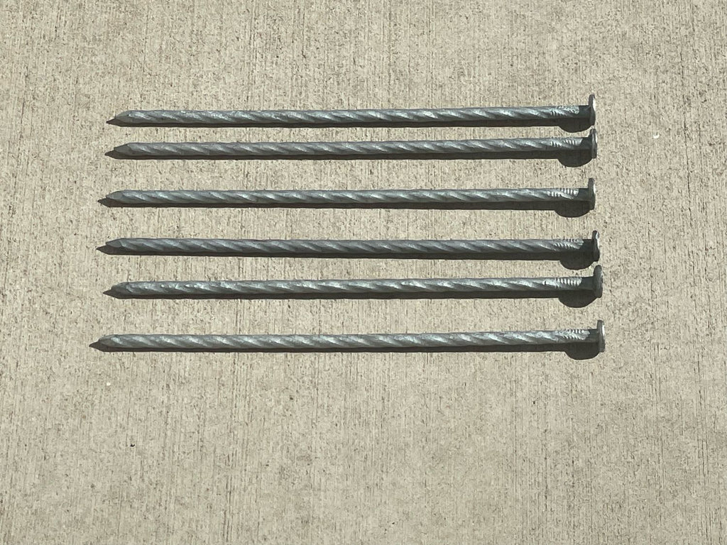 8" Spiral Landscape Timber Spikes - Galvanized Steel Nails - 4 Gauge Steel