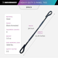 8" concrete loop ties specs
