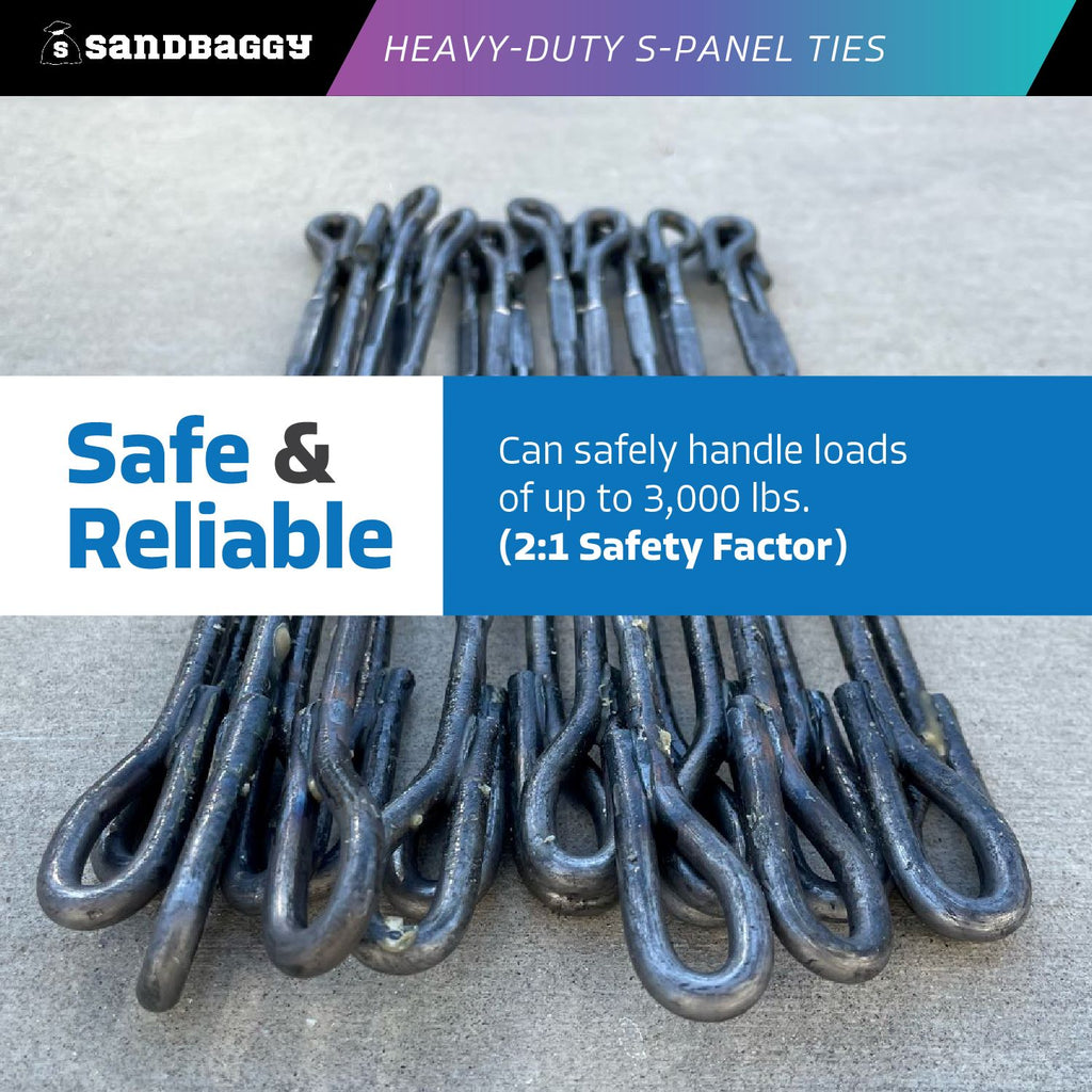 8" concrete loop ties - safety factor 2:1