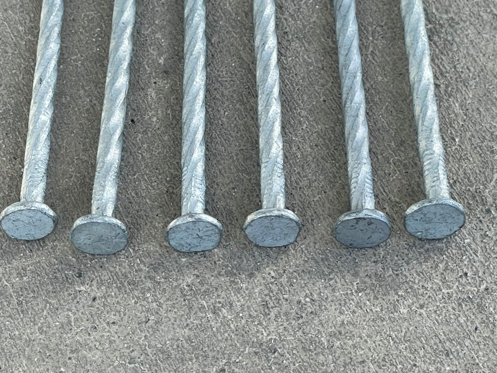 8 in. Galvanized Spiral Landscape Edging Spikes - 4 Gauge Steel