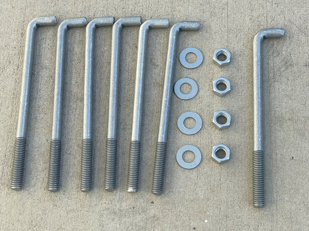 threaded concrete anchor bolts - nuts and washers included