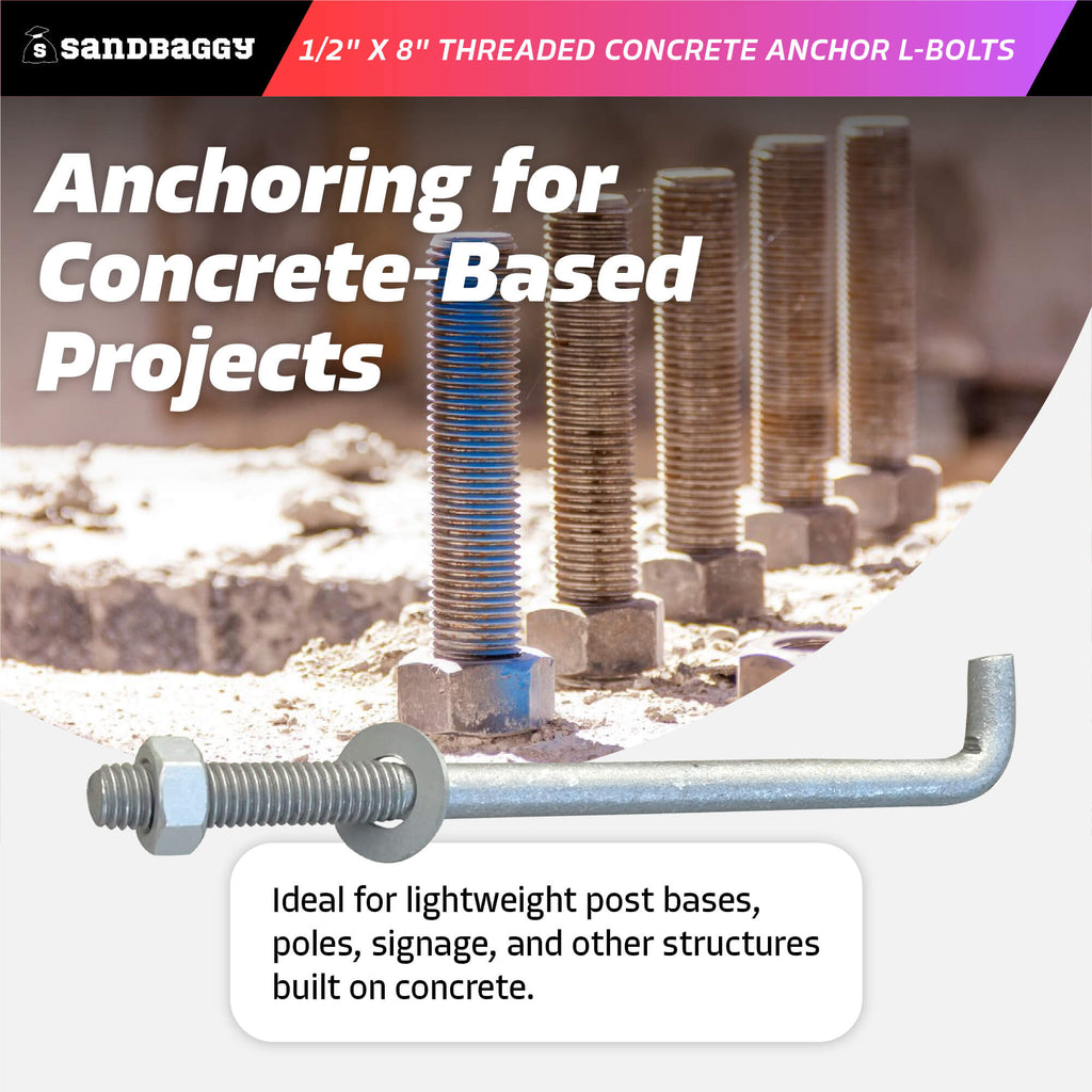 1/2 x 8 concrete anchor bolts for concrete based projects