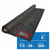 7.5 ft - 30 ft x 300 ft 8 oz non woven geotextile landscape fabric roll
