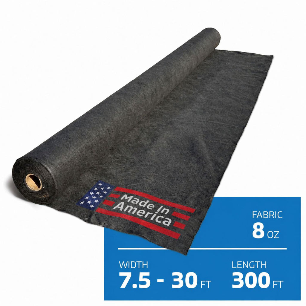 7.5 ft - 30 ft x 300 ft 8 oz non woven geotextile landscape fabric roll