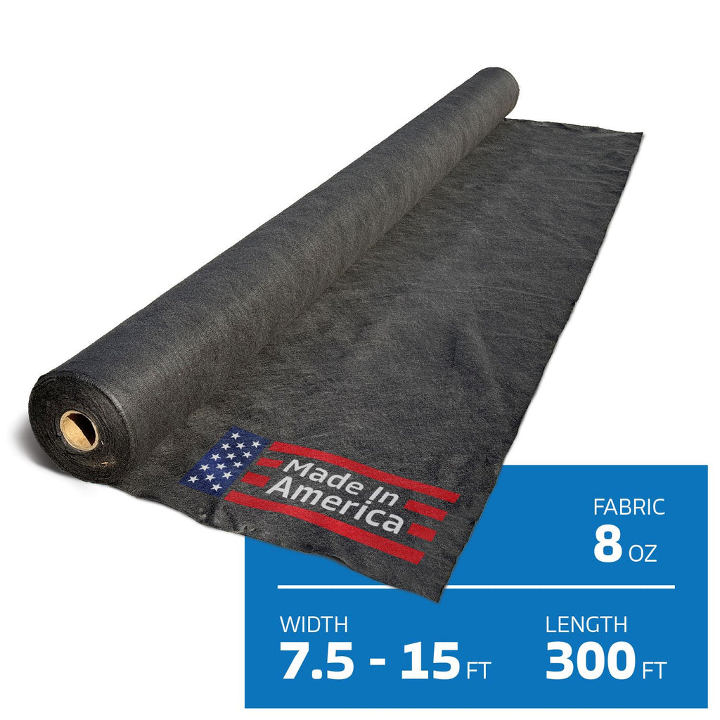 7.5 ft - 15 ft x 300 ft 8 oz non woven geotextile landscape fabric roll