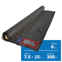 7.5 ft - 15 ft x 300 ft 8 oz non woven geotextile landscape fabric roll