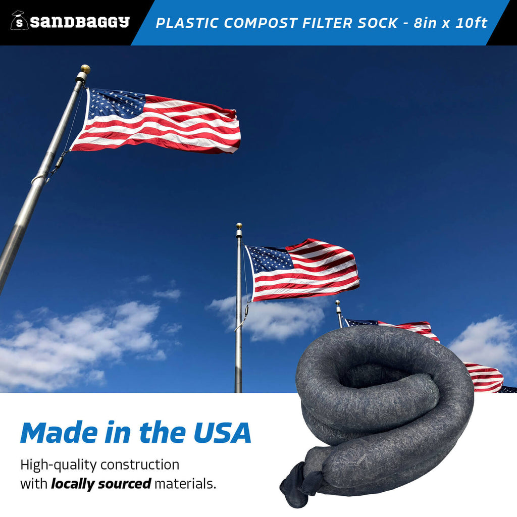 plastic compost filter sock - USA Made