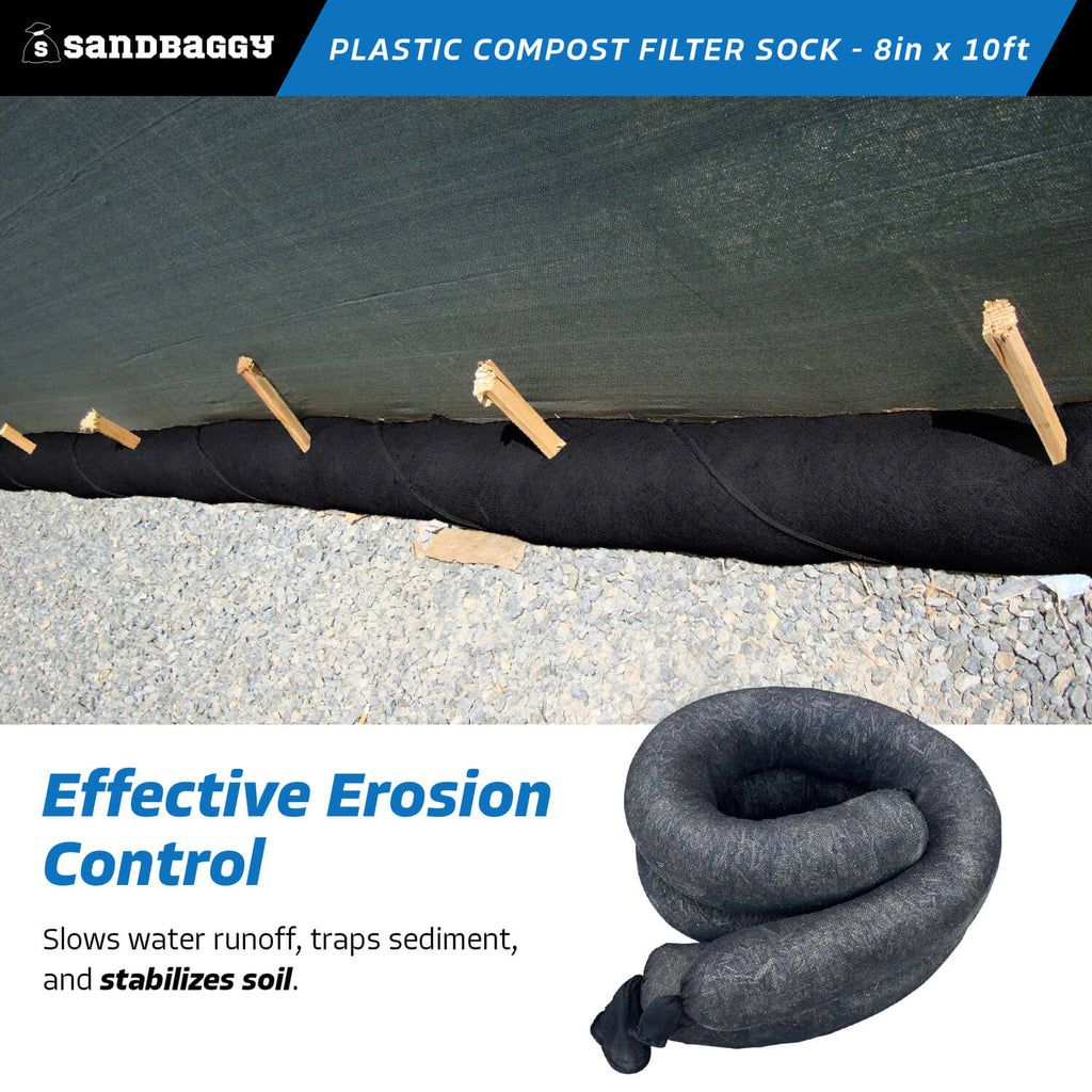 plastic compost filter sock - erosion control