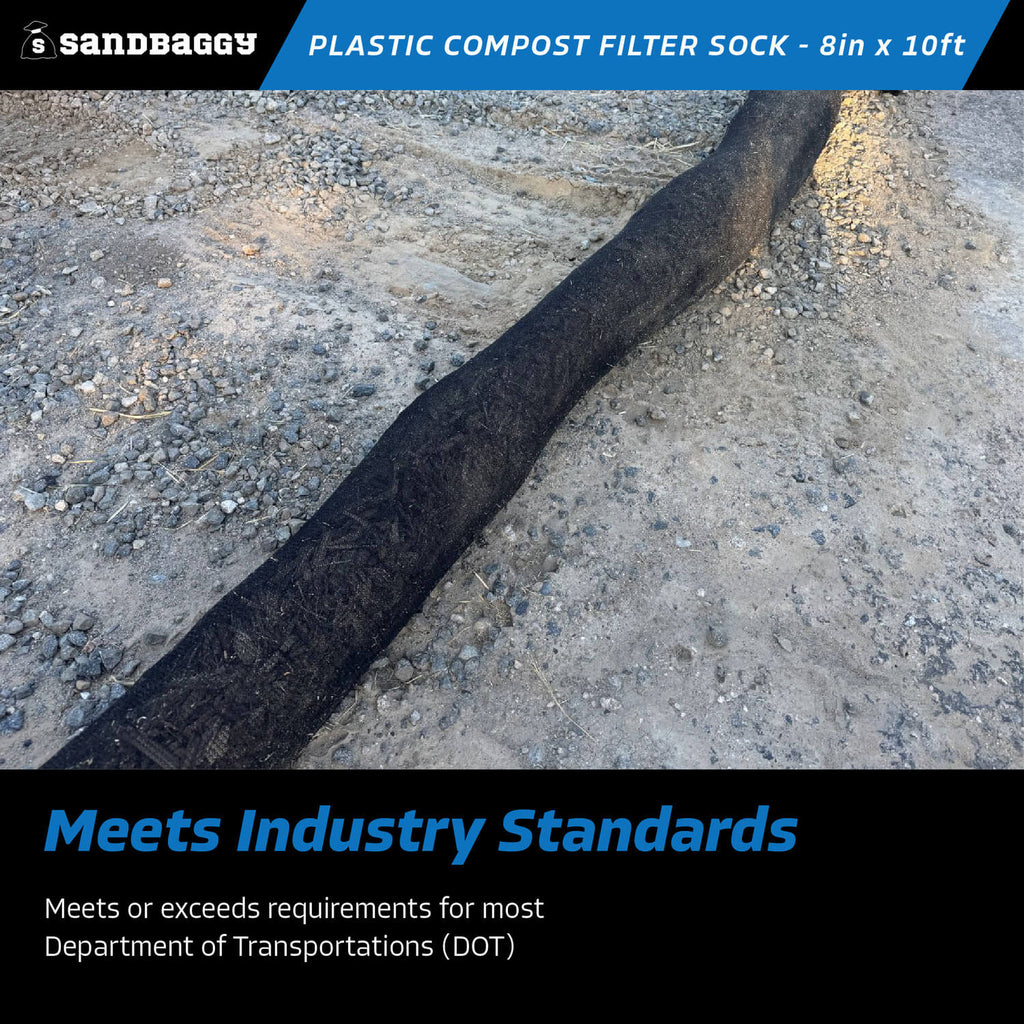 plastic compost filter sock - meets DOT standards / compliant