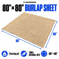 80" x 80" burlap sheet