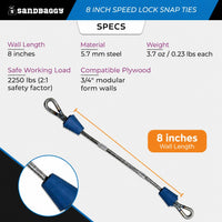 8 inch speed lock snap tie