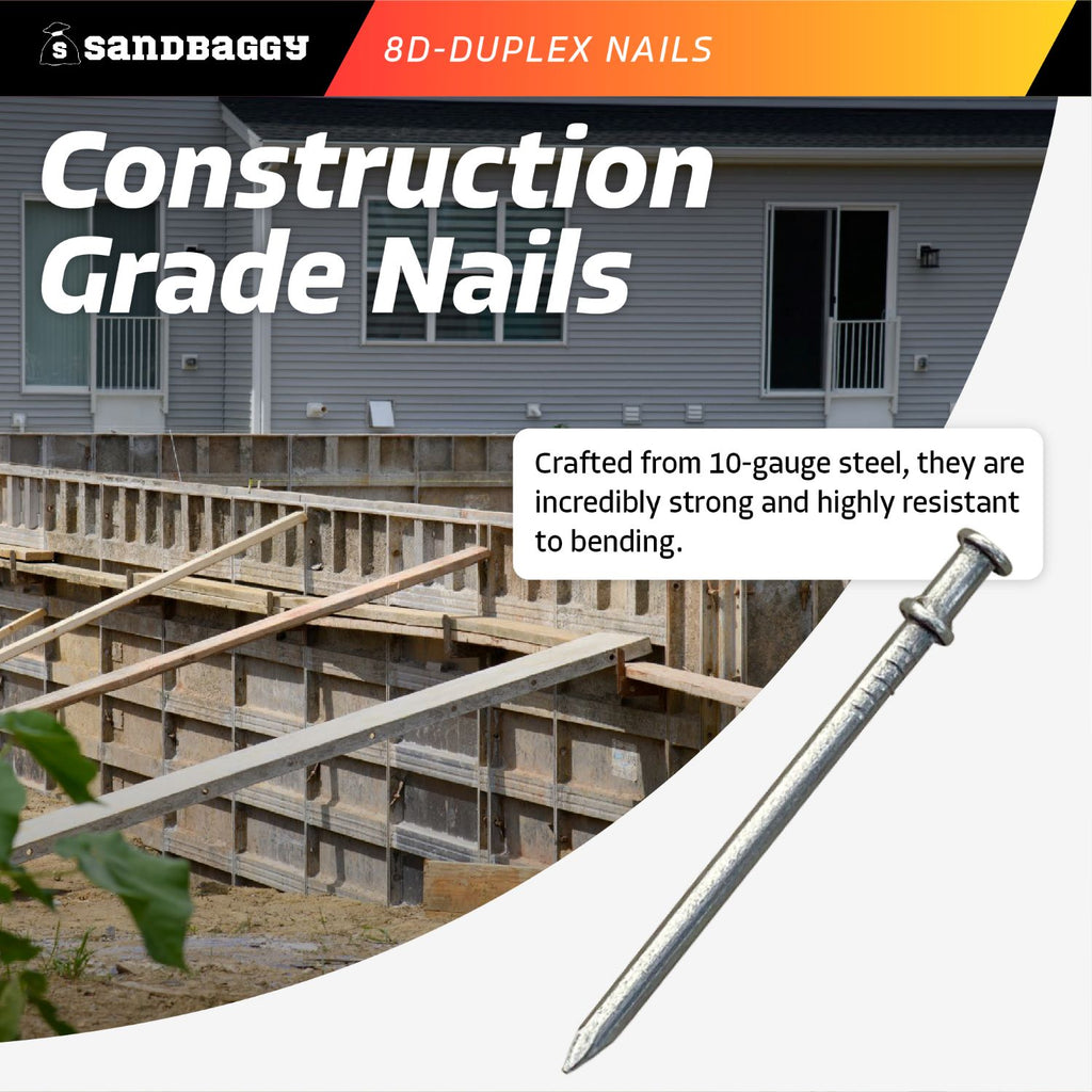 8d duplex nails - 10 gauge steel for construction