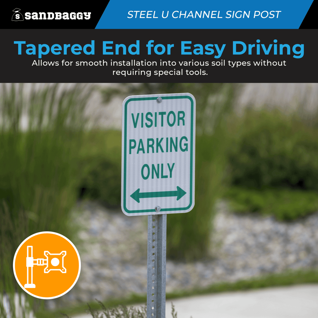 u channel sign post, 8 ft - easy installation
