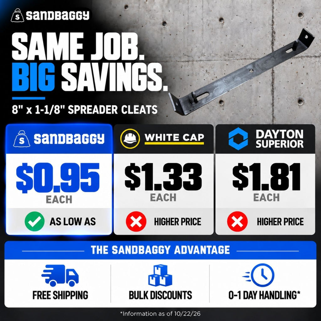 8" x 1-1/8" concrete spreader cleats for sale