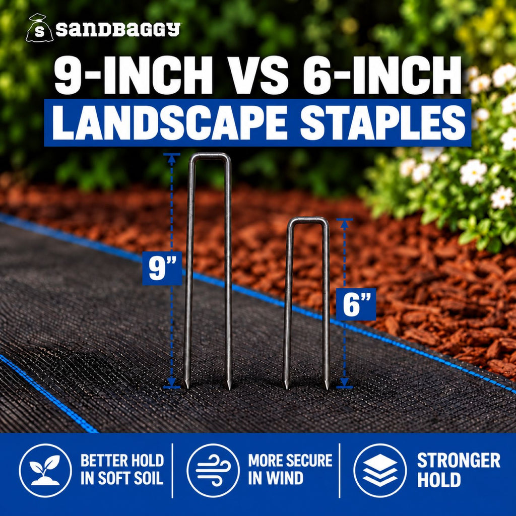 9" long landscape staples