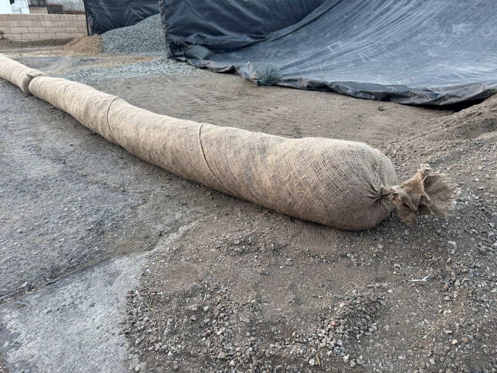 silt socks erosion control - burlap