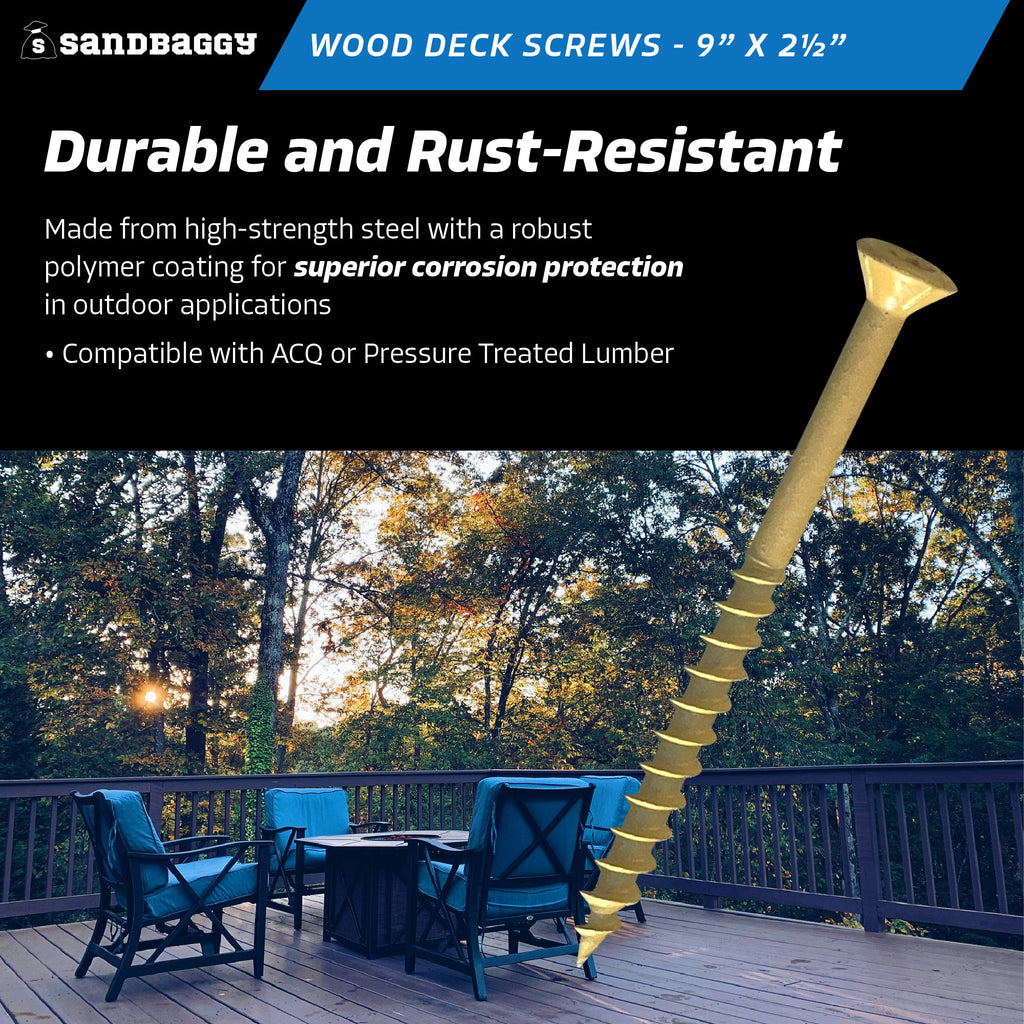 #9 x 2 1/2 inch wood deck screws - rust resistant