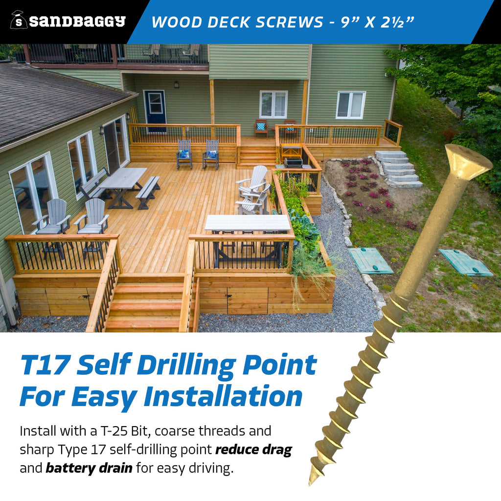 #9 x 2 1/2 inch wood deck screws - T17