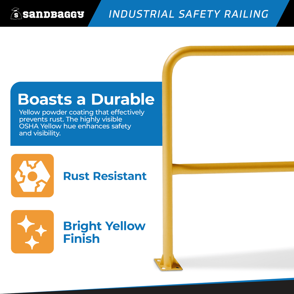 OSHA Industrial Safety Railing (96" L x 42" H) - Yellow Guardrail