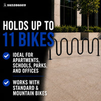 9 wave bike rack - 11 bike capacity 