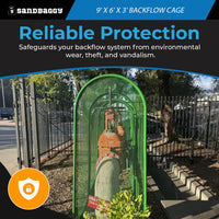 9’ x 6’ x 3’ Durable Backflow Security Cage – Backflow Preventer Enclosure (Green)