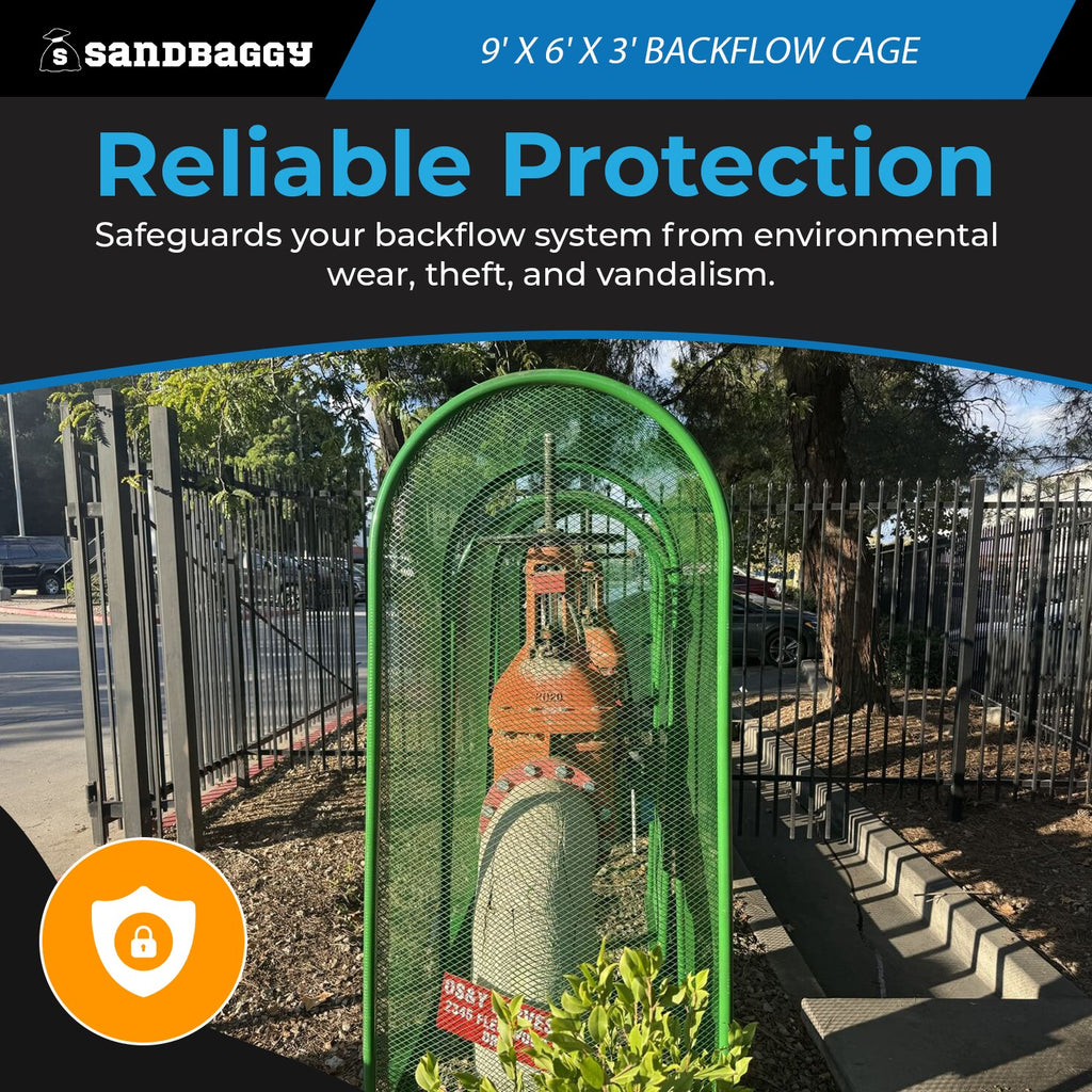 9’ x 6’ x 3’ Durable Backflow Security Cage – Backflow Preventer Enclosure (Green)