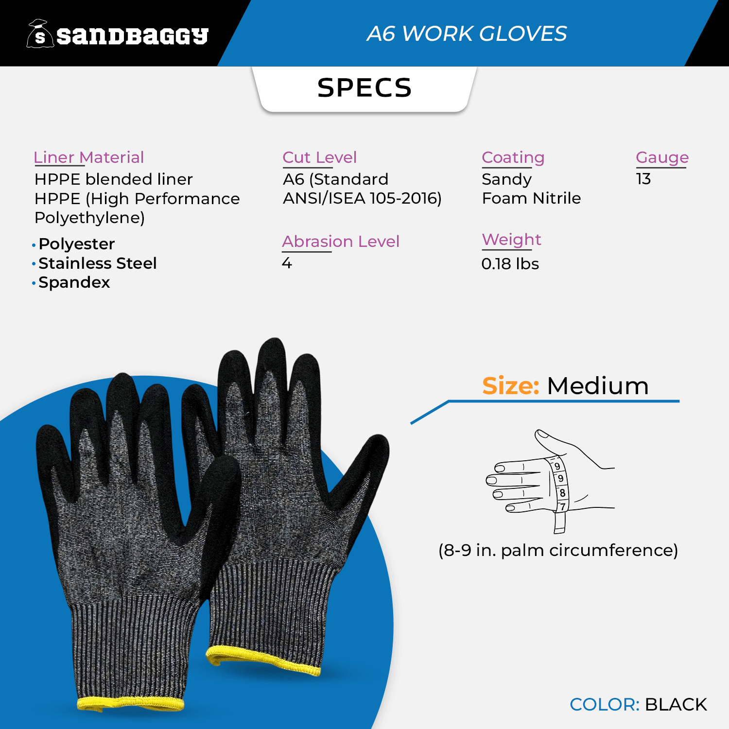 12 Paia - Guanti Da Lavoro Sandy Catch In Nitrile Foam - Issa Line - Foto 8