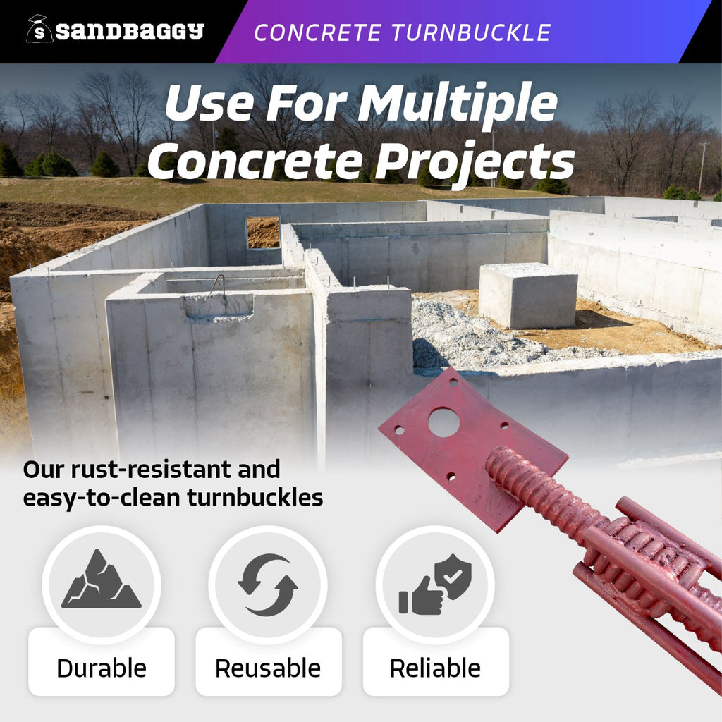 Concrete Turnbuckle Form Aligner - Adjustable Wall Brace