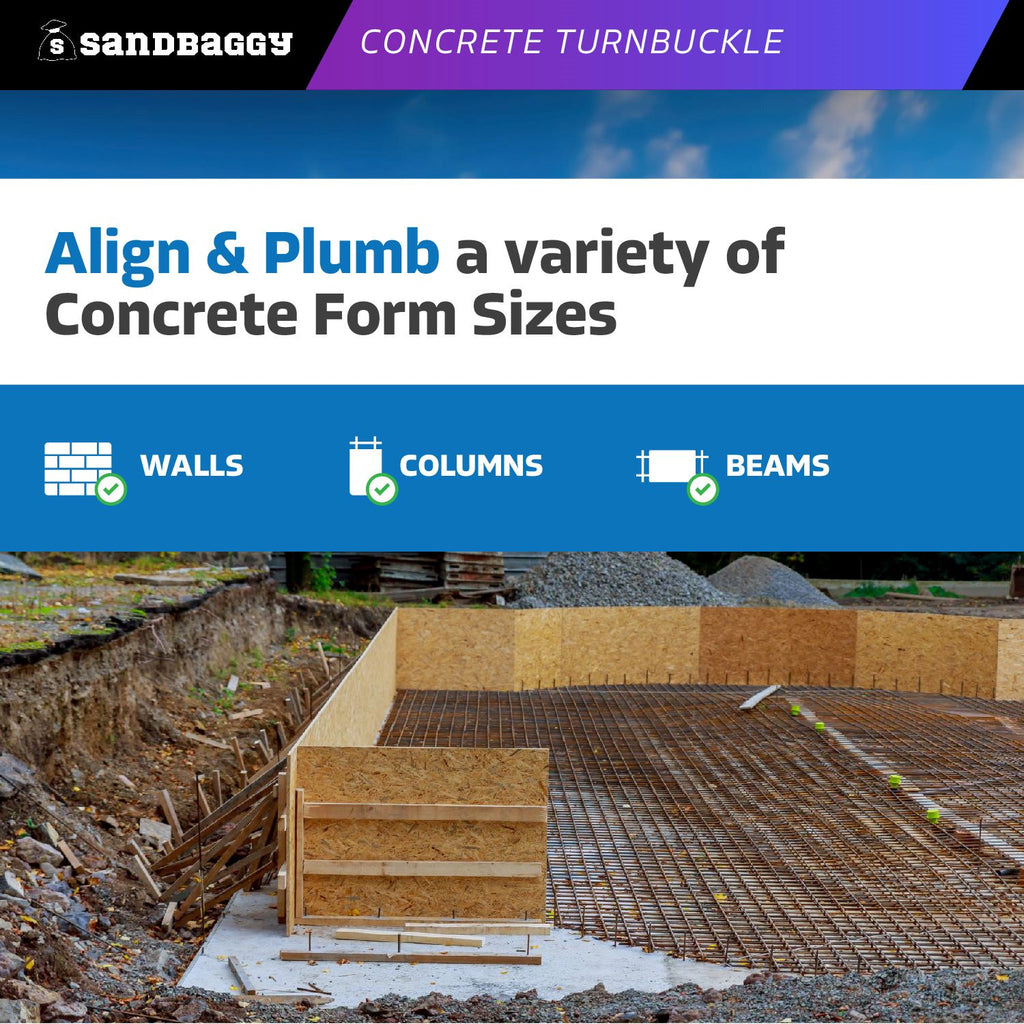 Concrete Turnbuckle Form Aligner With Flat Plate align and plum concrete formwork