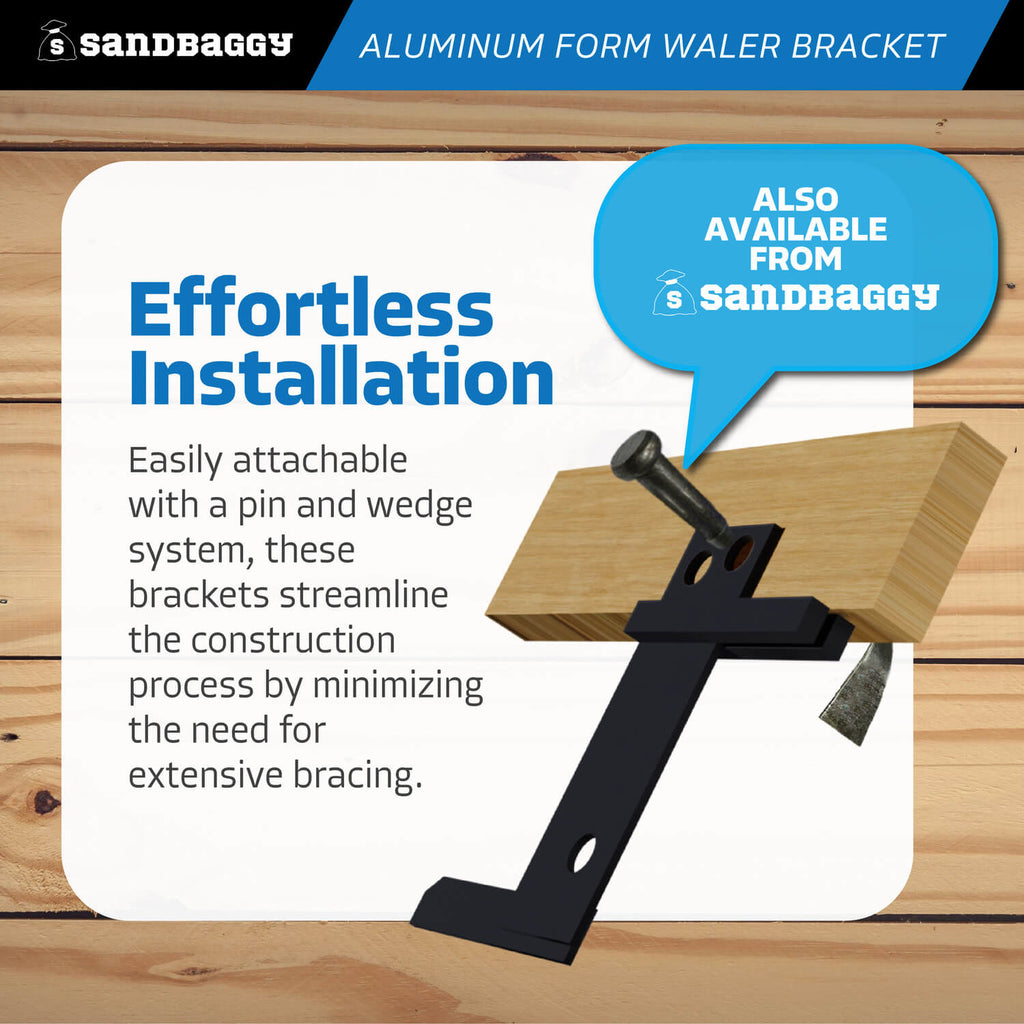 Aluminum Concrete Forms Waler Bracket - Pin and wedge installation