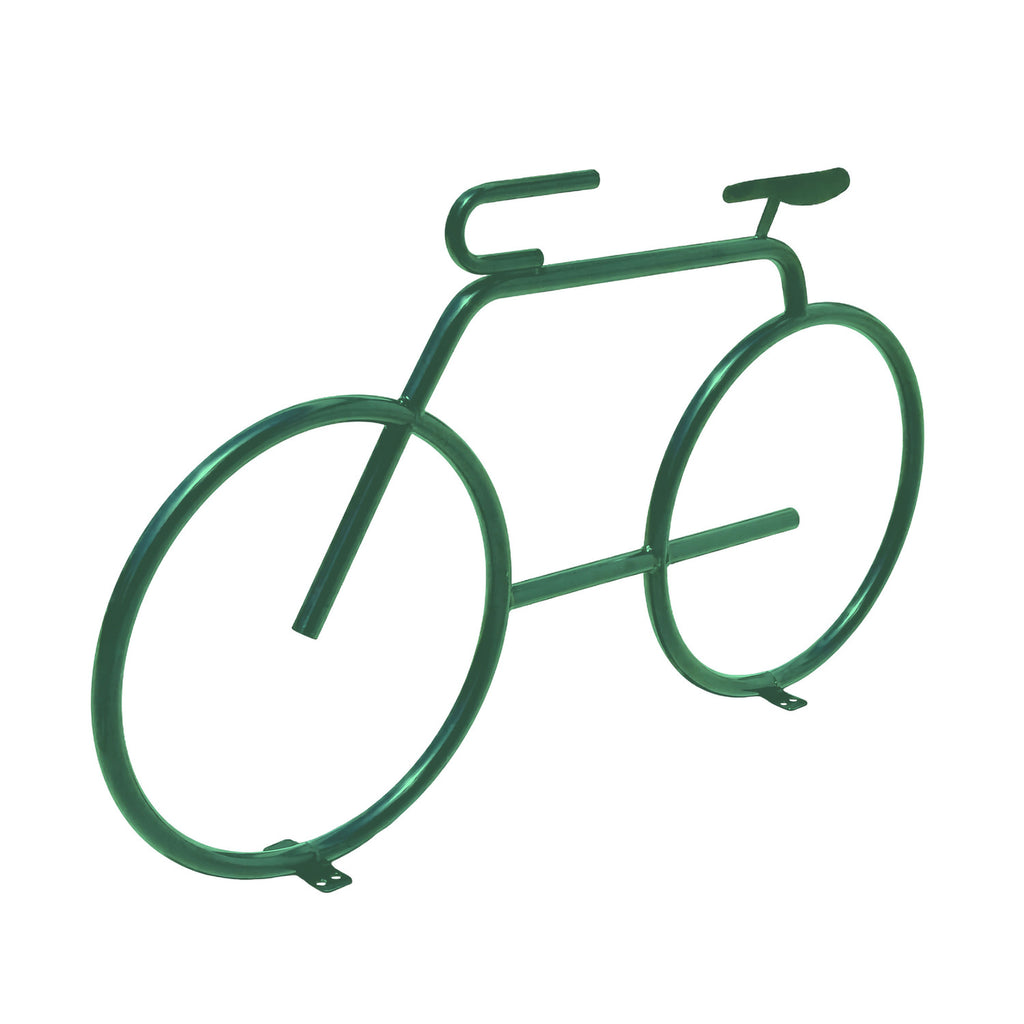 Green Bicycle Bike Rack – Surface Mounted w/ Anchor Bolts - 2-4 Bike Capacity