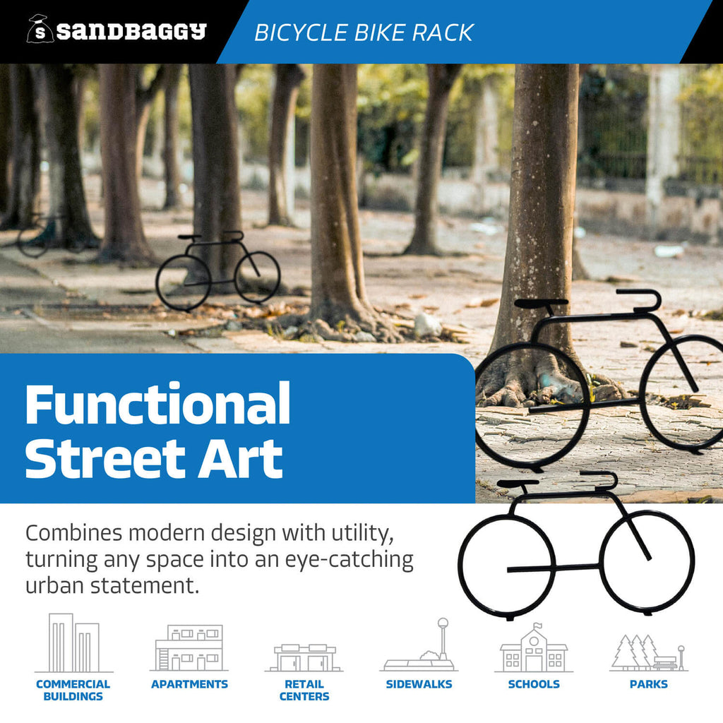 Bicycle Bike Rack – Surface Mounted w/ Anchor Bolts - 2-4 Bike Capacity