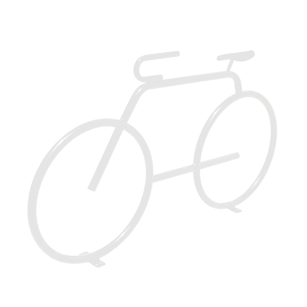 White Bicycle Bike Rack – Surface Mounted w/ Anchor Bolts - 2-4 Bike Capacity