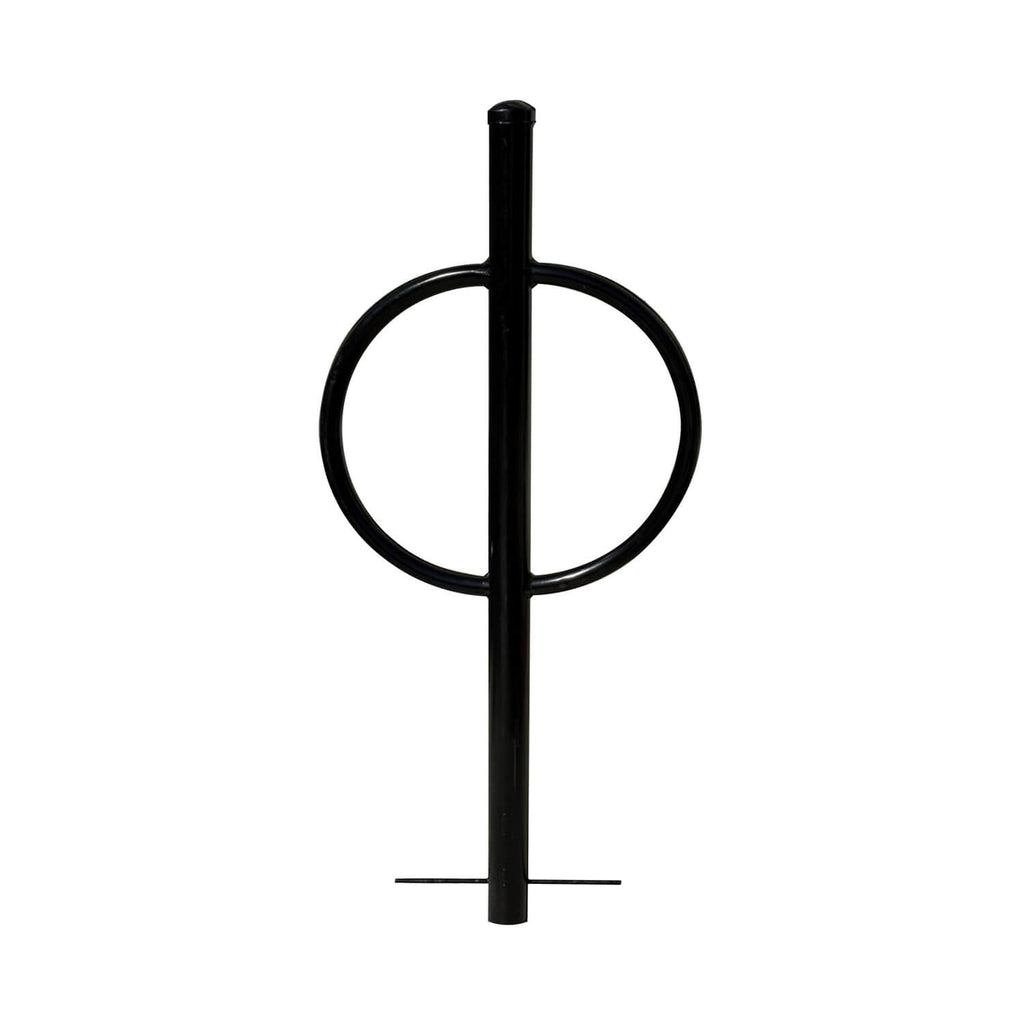 in ground post and ring bike rack - BLACK