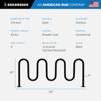 Black 7 Loop Bike Rack