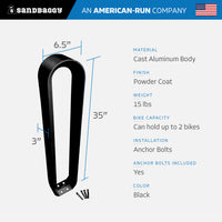 modern commercial oval bike rack  - BLACK