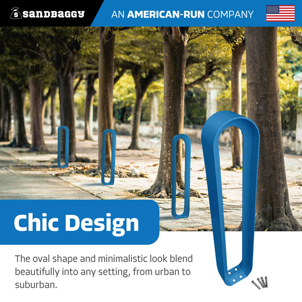 modern commercial oval bike rack - BLUE