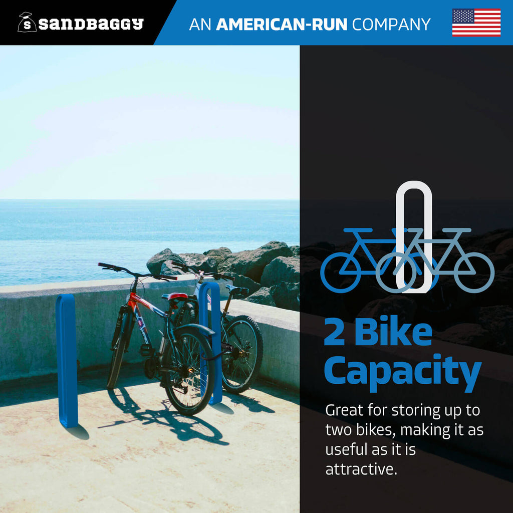 modern commercial oval bike rack - BLUE